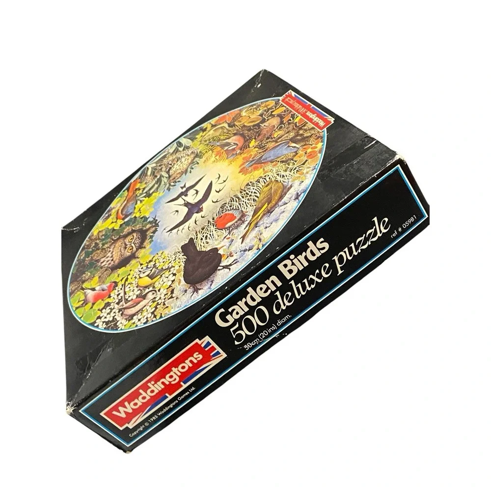 Waddingtons Garden Birds 500 Piece Circular Jigsaw Puzzle 1985 Vintage De Luxe